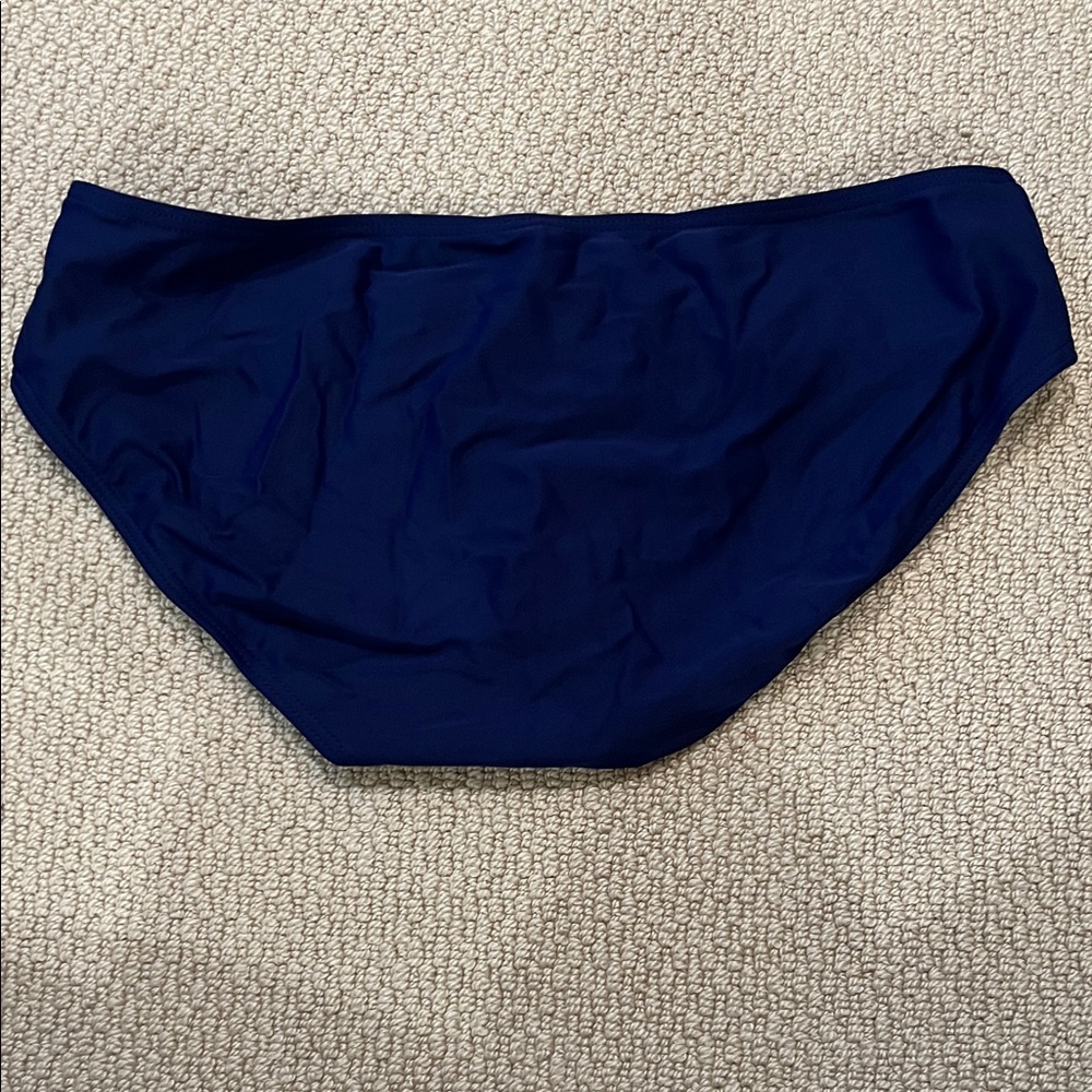 Glow & Grow Maternity Tankini Set S Navy White Striped Ruched Swim Top Bottom - Picture 6 of 6